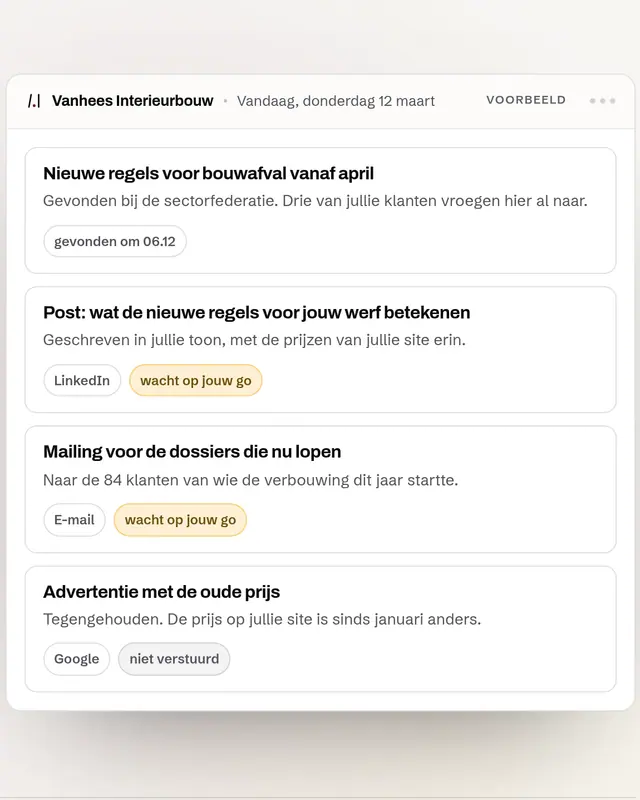 Een dagkaart uit AMOSI op een telefoon