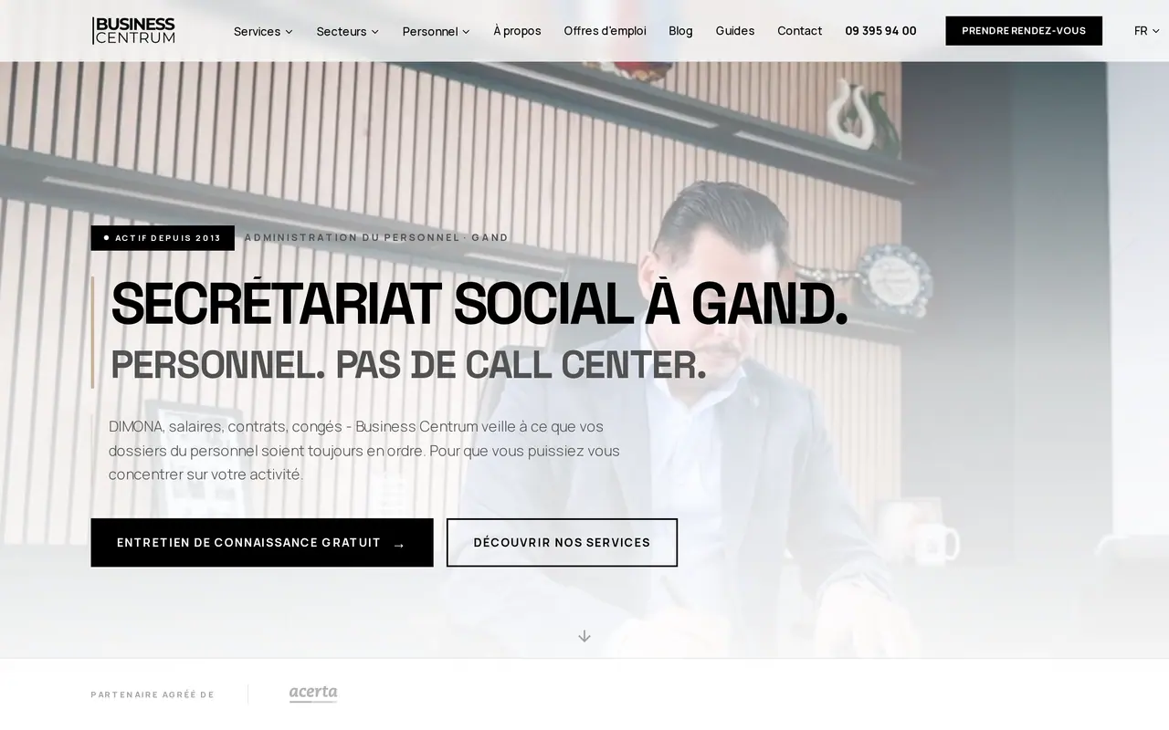 A business-centrum.be page in French