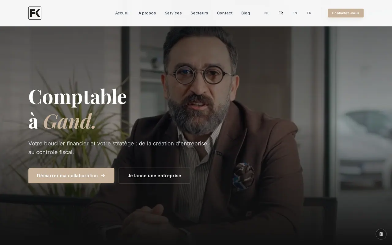 De Franse homepage van FK Boekhouding