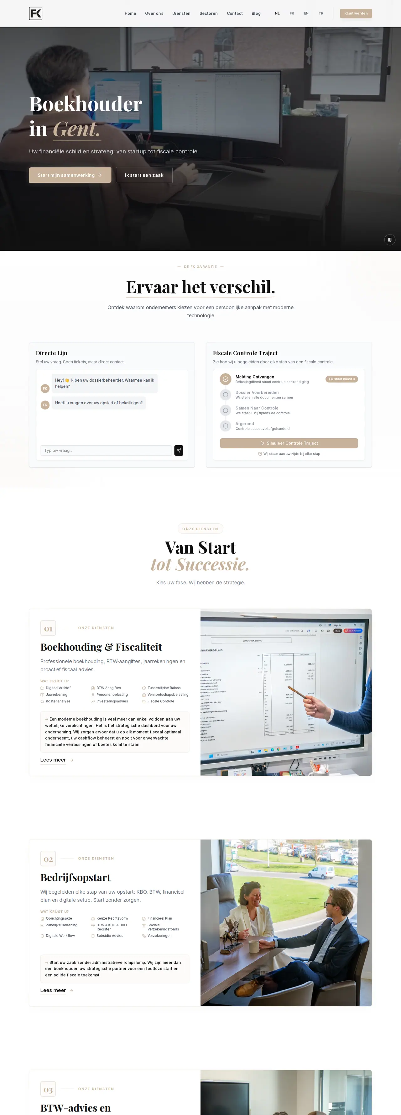 De site van FK Boekhouding
