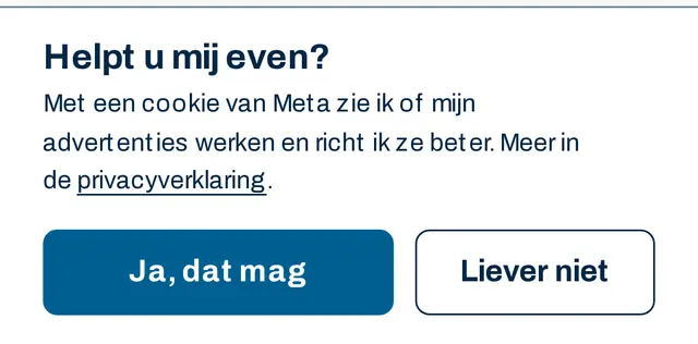 The consent question on parknwash.be, in Dutch, with the buttons yes and rather not
