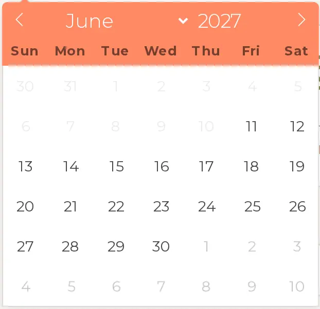 De beschikbaarheidskalender op de site van Villa Lidia