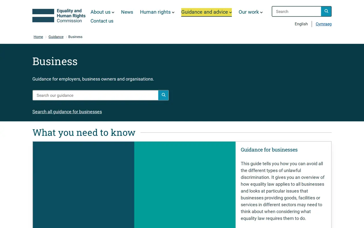 Website accessibility law in the UK: the business guidance of the Equality and Human Rights Commission