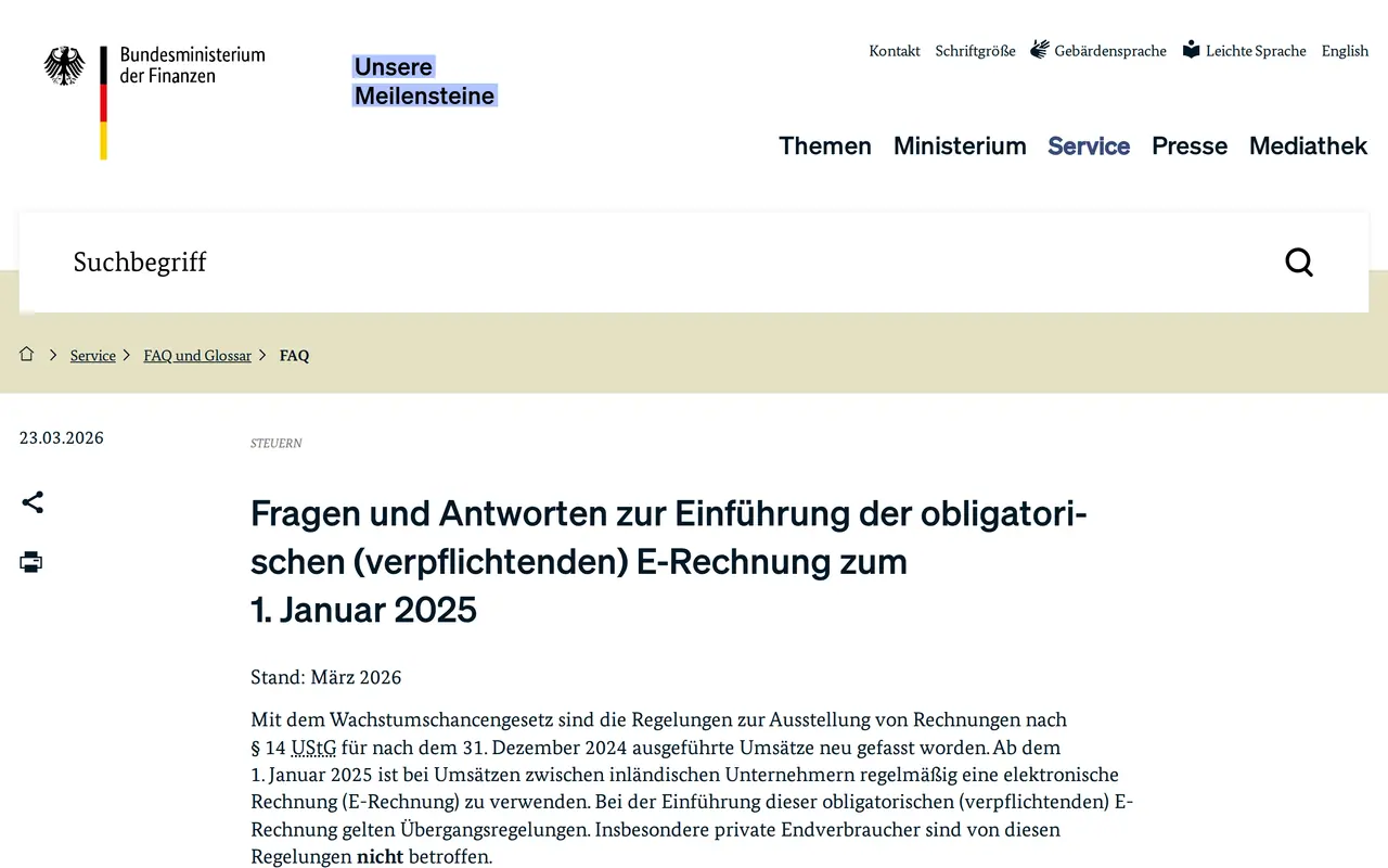 E-facturatie verplicht in Duitsland: de vragen en antwoorden van het Duitse ministerie van Financiën over de verplichte e-Rechnung sinds 1 januari 2025