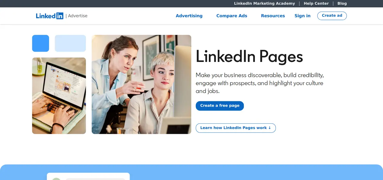 Best time to post on LinkedIn: LinkedIn's page on company pages, where B2B businesses post their updates