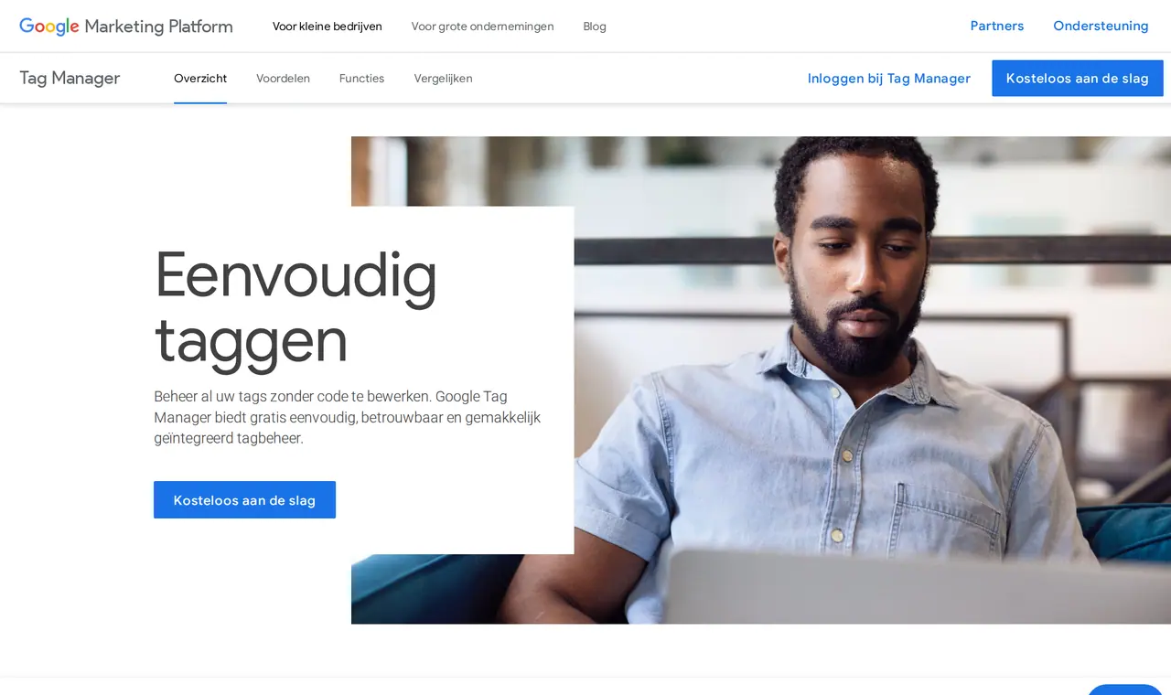 Google Tag Manager, wat is het: de Nederlandstalige pagina van Google Marketing Platform over Tag Manager