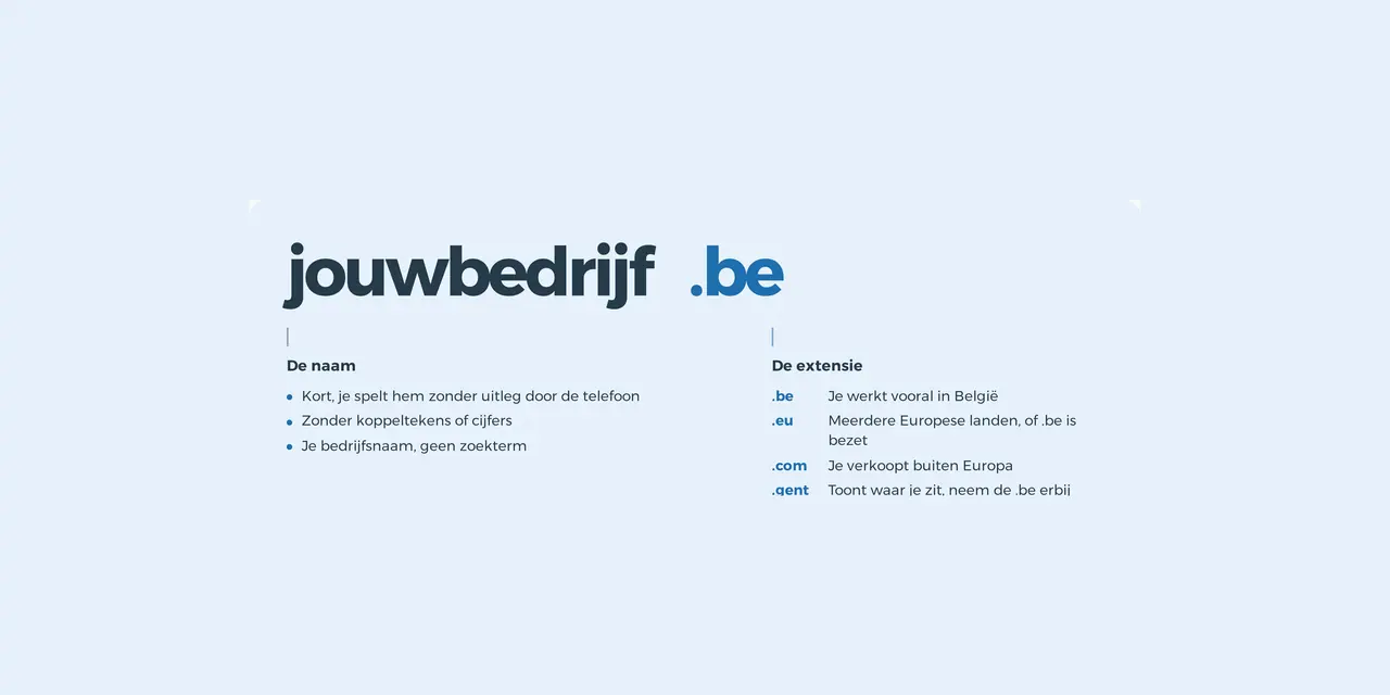 De domeinnaam jouwbedrijf.be ontleed: de naam en de extensie
