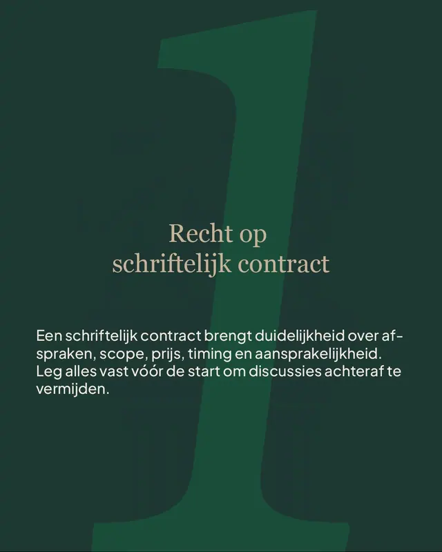 Carrousel voor K&A Law over het recht op een schriftelijk contract