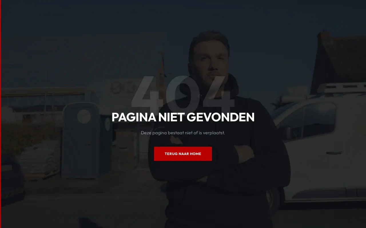 De foutpagina van de site van SN Group