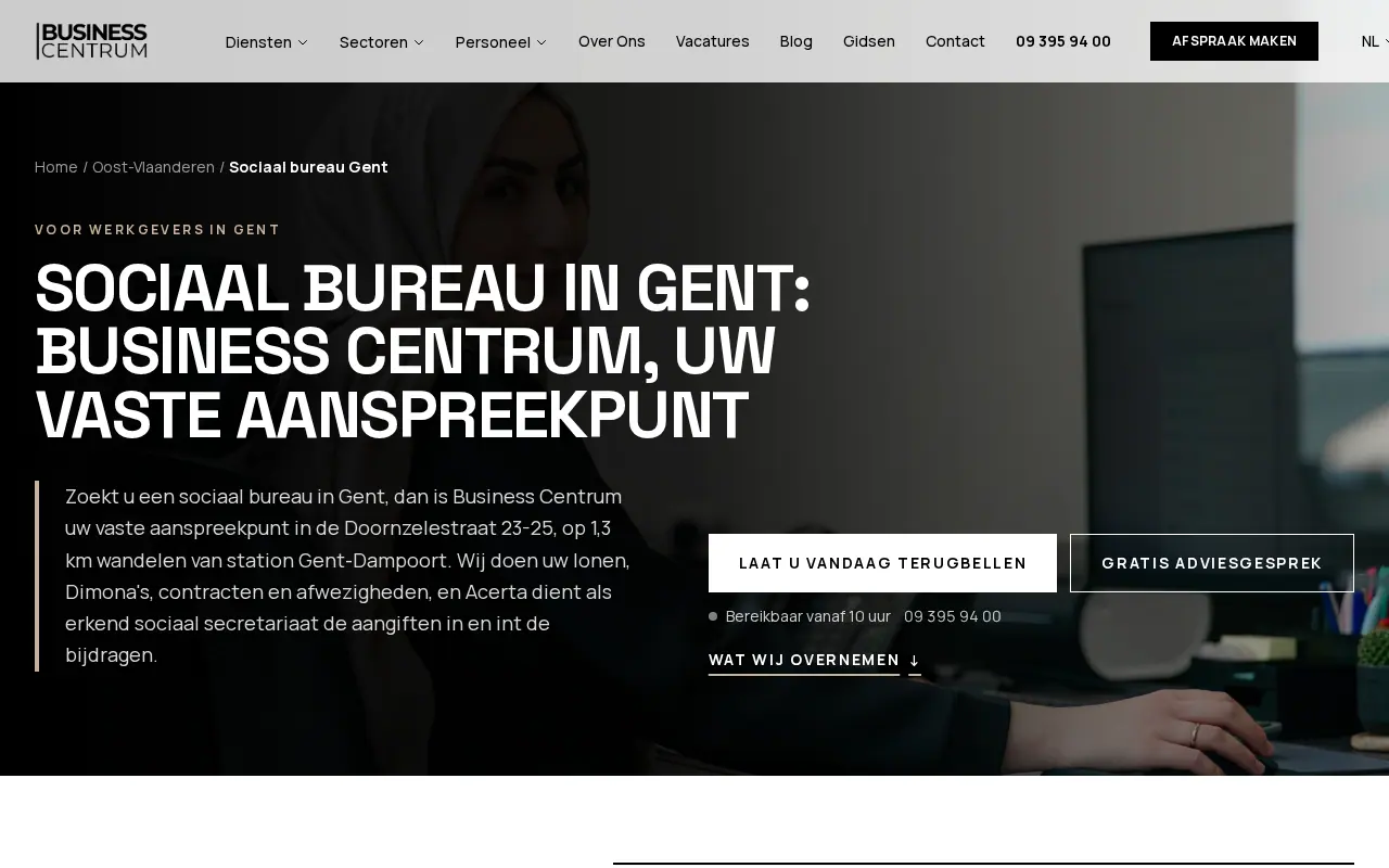 The Business Centrum page for Gent