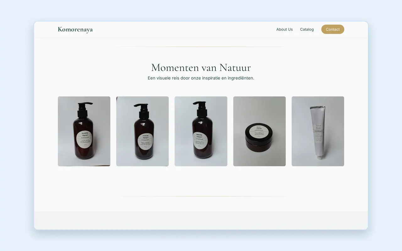 The product photos in a row on the Komorenaya site