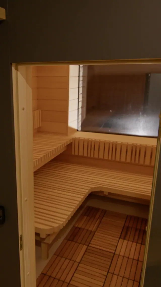 The sauna of Les Terrasses de Durbuy from the launch reel