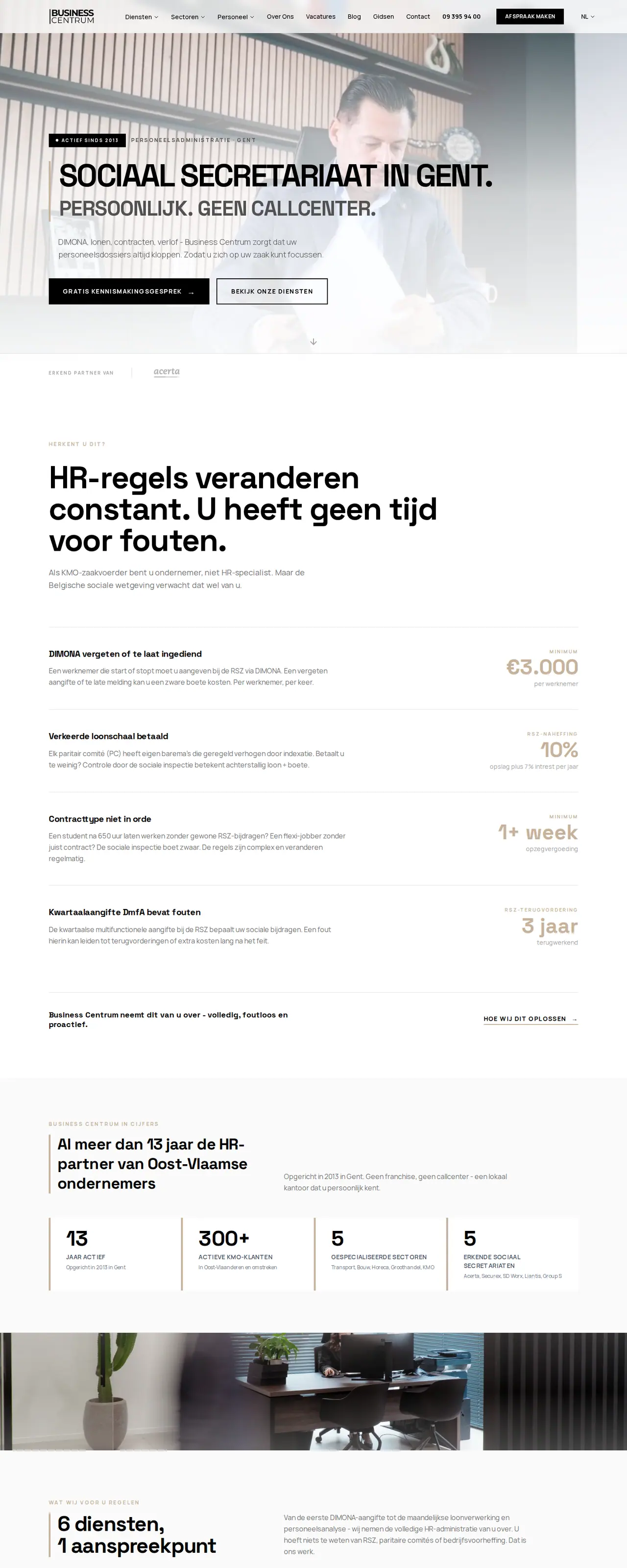 The homepage on a screen: business-centrum.be