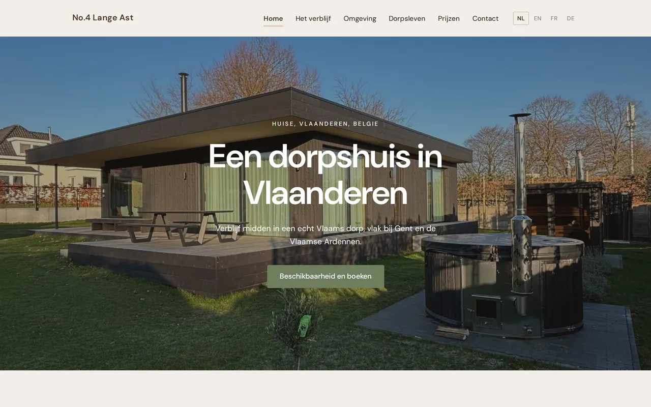 The No.4 Lange Ast site in four languages, live since October 2026